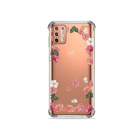 Capinha (Transparente) para Moto G9 Plus - Pink Roses