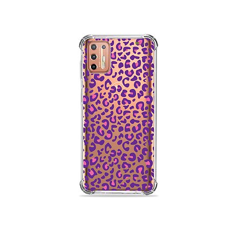 Capinha (Transparente) para Moto G9 Plus - Animal Print Purple