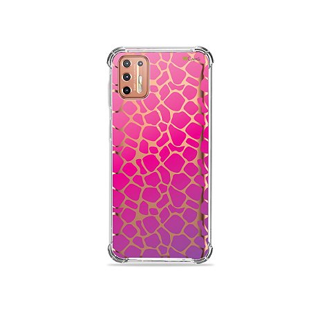Capinha (Transparente) para Moto G9 Plus - Animal Print Pink