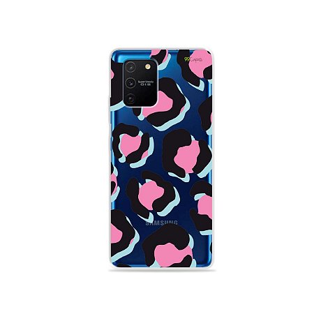 Capa (Transparente) para Galaxy S10 Lite - Animal Print Black & Pink