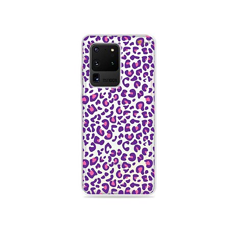 Capa (Transparente) para Galaxy S20 Ultra - Animal Print Purple