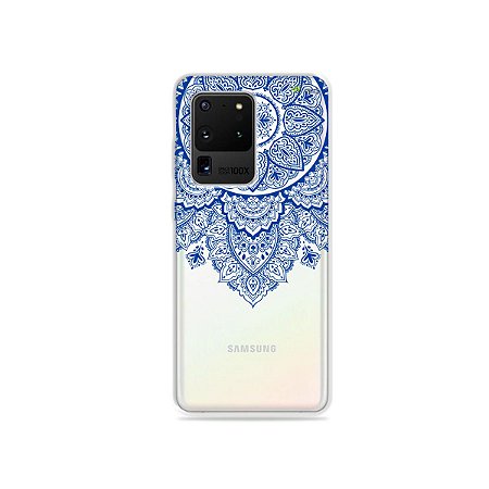 Capa (Transparente) para Galaxy S20 Ultra - Mandala Azul