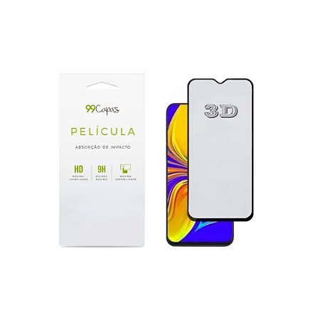 Película de Vidro 3D (borda preta) para Galaxy A20s - 99Capas