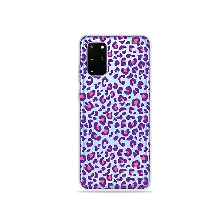 Capa (Transparente) para Galaxy S20 Plus - Animal Print Purple