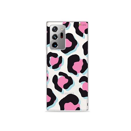 Capa (Transparente) para Galaxy Note 20 Ultra - Animal Print Black & Pink