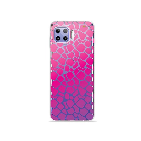Capa (Transparente) para Moto G 5G Plus - Animal Print Pink