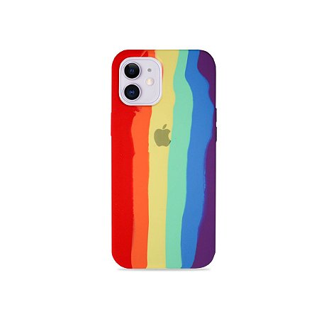 Silicone Case Arco-íris para iPhone 12 Mini - 99Capas
