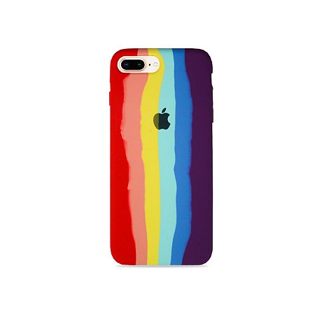 Silicone Case Arco-íris para iPhone 8 Plus - 99Capas