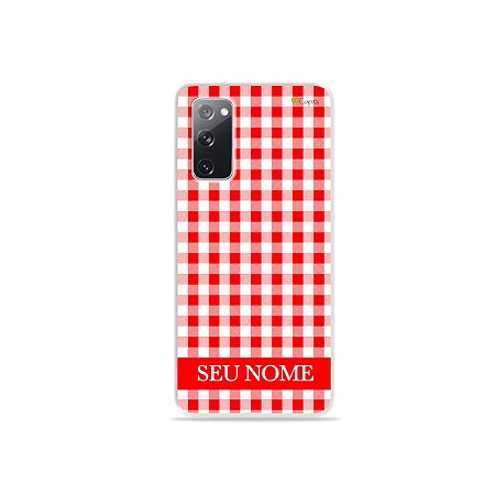 Capa Vichy Vermelho personalizada com nome para Samsung - 99Capas