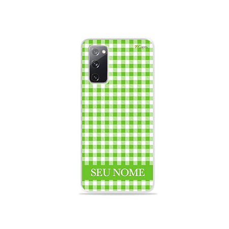 Capa Vichy Verde personalizada com nome para Samsung - 99Capas