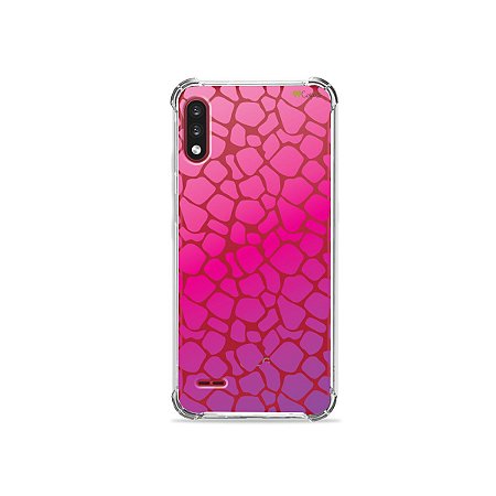 Capa (Transparente) para LG K22 - Animal Print Pink