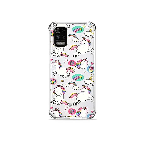 Capa (Transparente) para LG K62 - Unicórnios Felizes