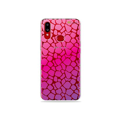 Capinha (transparente) para Galaxy A10s - Animal Print Pink