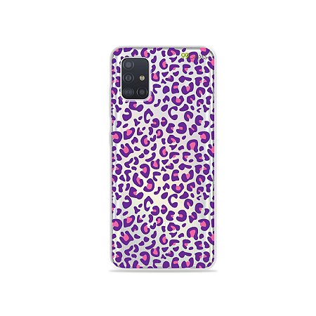 Capinha (transparente) para Galaxy A51 - Animal Print Purple