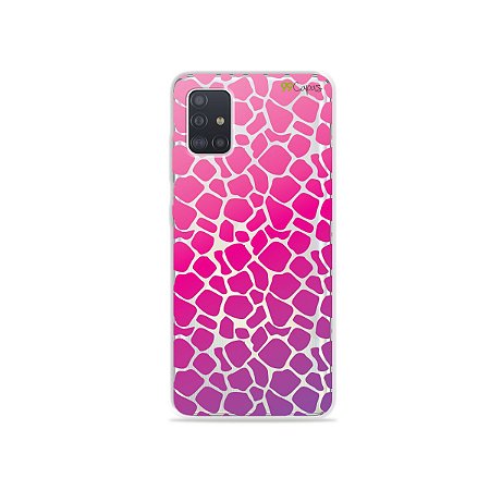 Capinha (transparente) para Galaxy A51 - Animal Print Pink