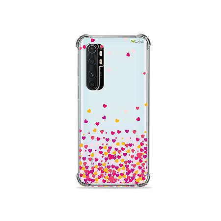 Capa (transparente) para Xiaomi Mi Note 10 Lite - Corações Rosa