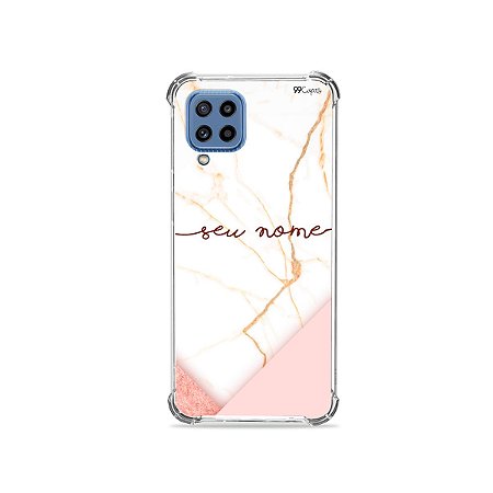 Capa Marble com nome personalizado para Galaxy A