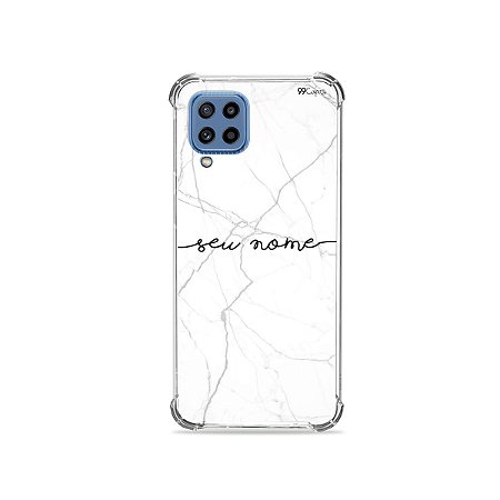 Capa Marble White com nome para Galaxy A