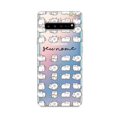 Capa Lazy Cat com nome personalizado para Galaxy S