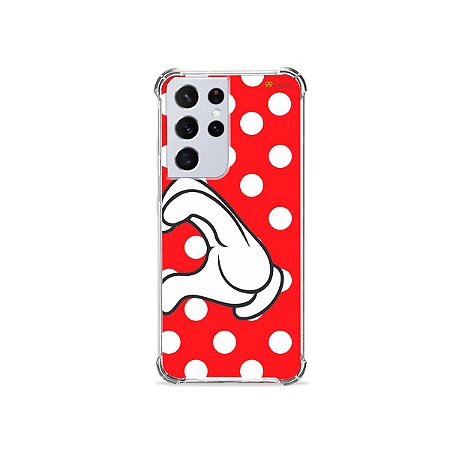 Capa para Galaxy S21 Ultra - Coração Minnie