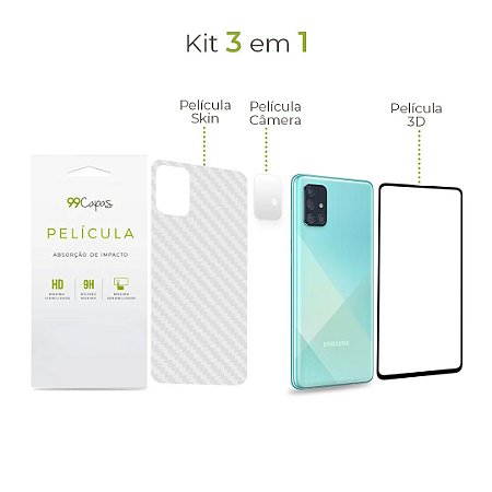 Kit de Películas 3 em 1 para Galaxy A71 - 99capas - Capinhas e cases  personalizadas para celular