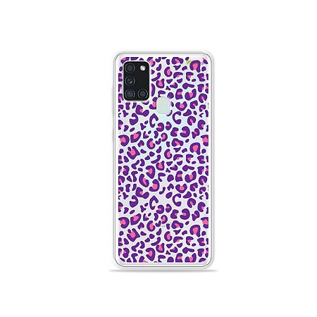 Capa (Transparente) para Galaxy A21s - Animal Print Purple