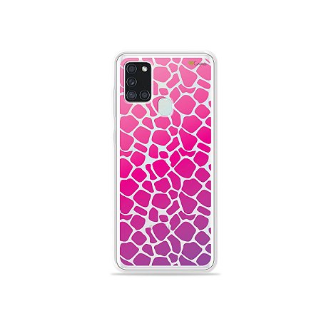 Capa (Transparente) para Galaxy A21s - Animal Print Pink