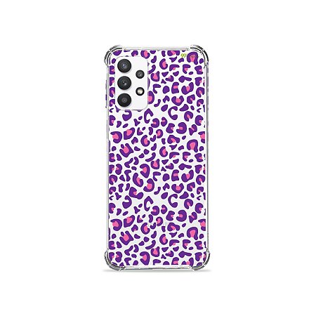 Capa (Transparente) para Galaxy A32 4G - Animal Print Purple