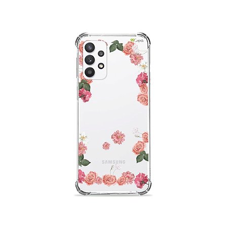 Capa (Transparente) para Galaxy A52 - Pink Roses