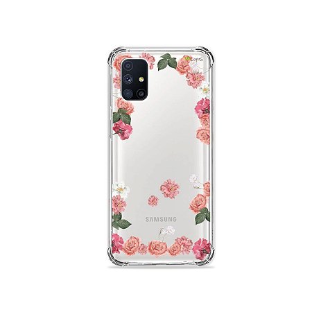Capa (Transparente) para Galaxy M51 - Pink Roses