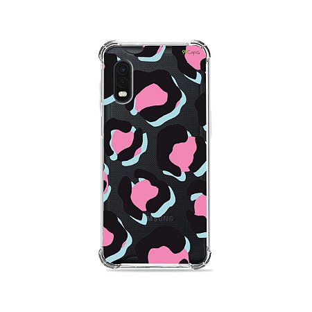 Capa (Transparente) para Galaxy XCover Pro - Animal Print Black & Pink