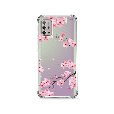 Capa (Transparente) para Moto G10 - Cerejeiras