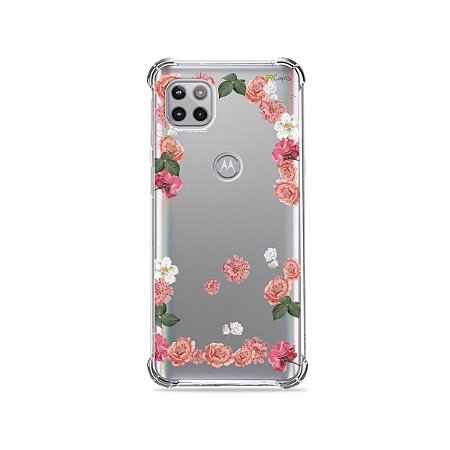 Capa (Transparente) para Moto G 5G - Pink Roses