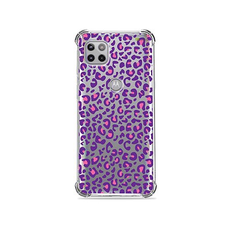 Capa (Transparente) para Moto G 5G - Animal Print Purple