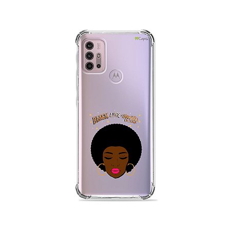 Capa (Transparente) para Moto G30 - Black Lives