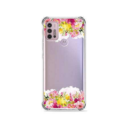 Capa (Transparente) para Moto G30 - Botânica