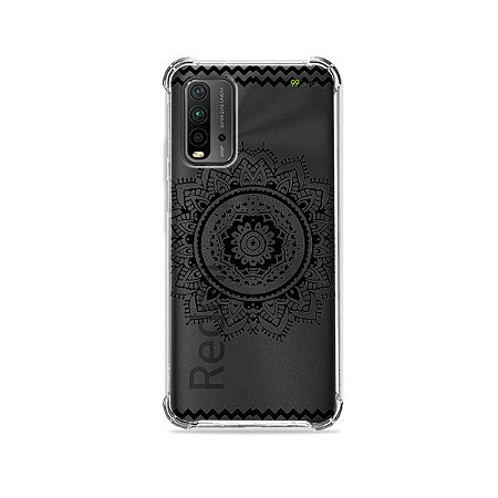 Capa (Transparente) para Redmi 9T - Mandala Preta