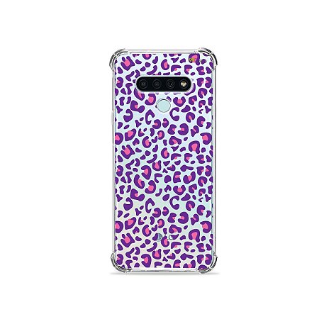 Capa (Transparente) para LG K71 - Animal Print Purple
