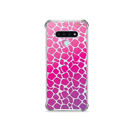 Capa (Transparente) para LG K71 - Animal Print Pink