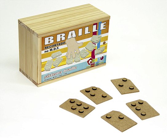 FL - Jogo Inclusão Braille Sistema Recortado Mdf 54 Peças