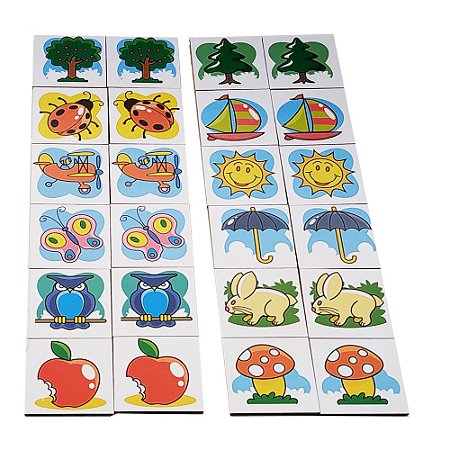 Brinquedo Infantil Jogo De Memória 24 Peças Bolsa  Plástica