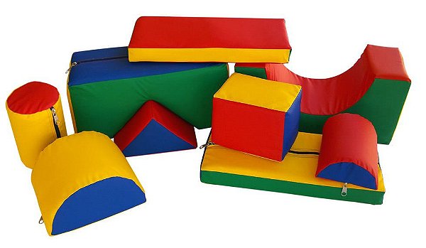 Brinquedo Educativo Blocos Pequenos Espumados Com 09 Peças 45 X 20cm