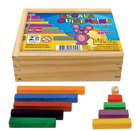 Brinquedo Escala Cuisenaire Individual 68 Peças - Jottplay