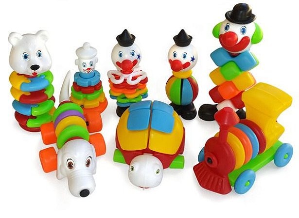 Brinquedo Educativo Kit Encaixe E Desencaixe 124 Peças Em Plastico