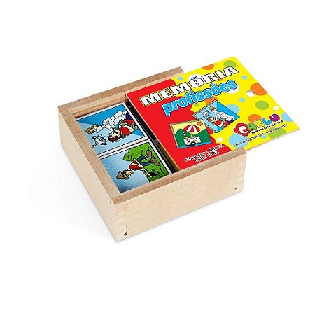 Brinquedo Educativo Memória Profissoes MDF 40 Peças