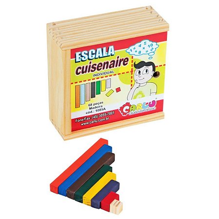 Brinquedo Educativo Escala Cuisenaire Individual 68 Peças