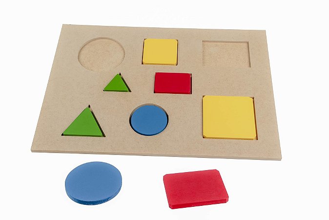 Brinquedo Educativo Prancha Geometrica Em Mdf Com 8 Peças