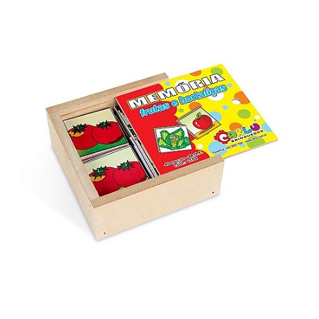 Brinquedo Educativo Memória Frutas E Hortalicas MDF 40 Peças