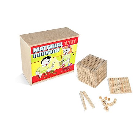 Brinquedo Educativo Material Dourado 1.111 Peças Madeira