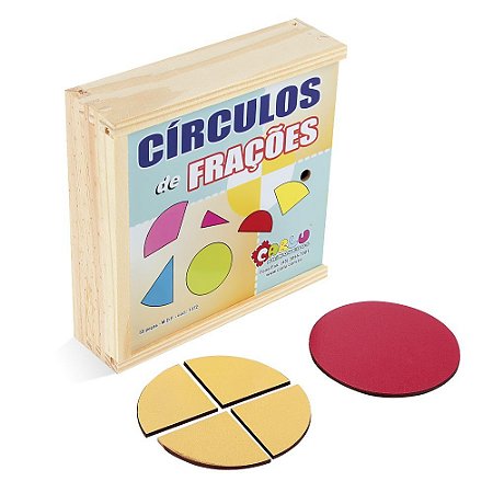 Brinquedo Educativo Circulos De Frações Mdf 55 Peças